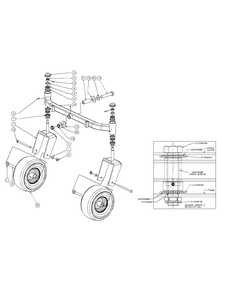 Front Caster Assembly Diagram and Parts List for M60-KW LC-53AJ8CT6050-29HP-LC-DFI Cub Cadet Lawn Tractor